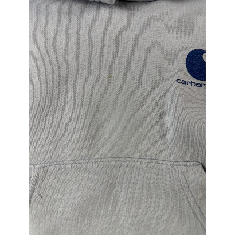 Carhartt Boys Light Blue Hooded Sweatshirt Logo Fleece Hoodie Size 6 TS6469-B